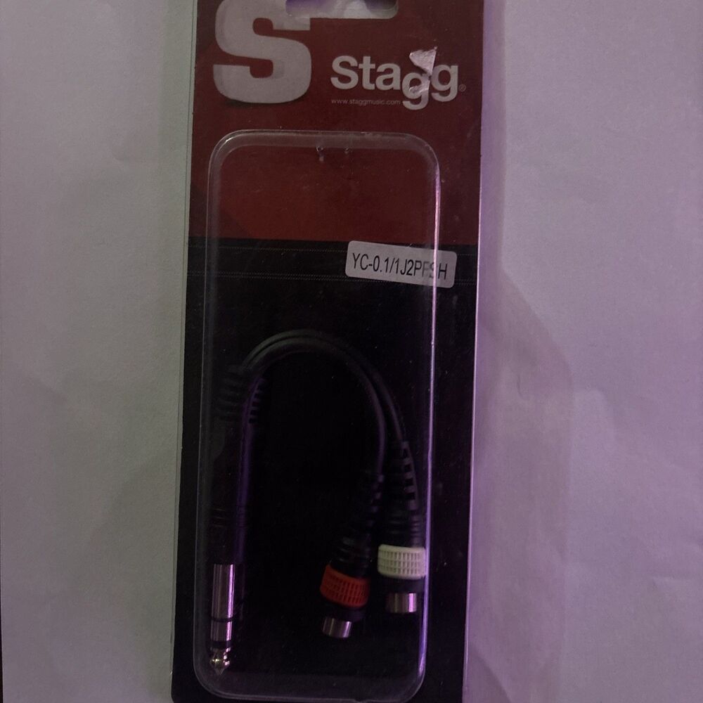 Stagg YC-0.1/1J2PFSH 10cm Audio Y Adapter Male 3.5mm to 2 female 3.5mm